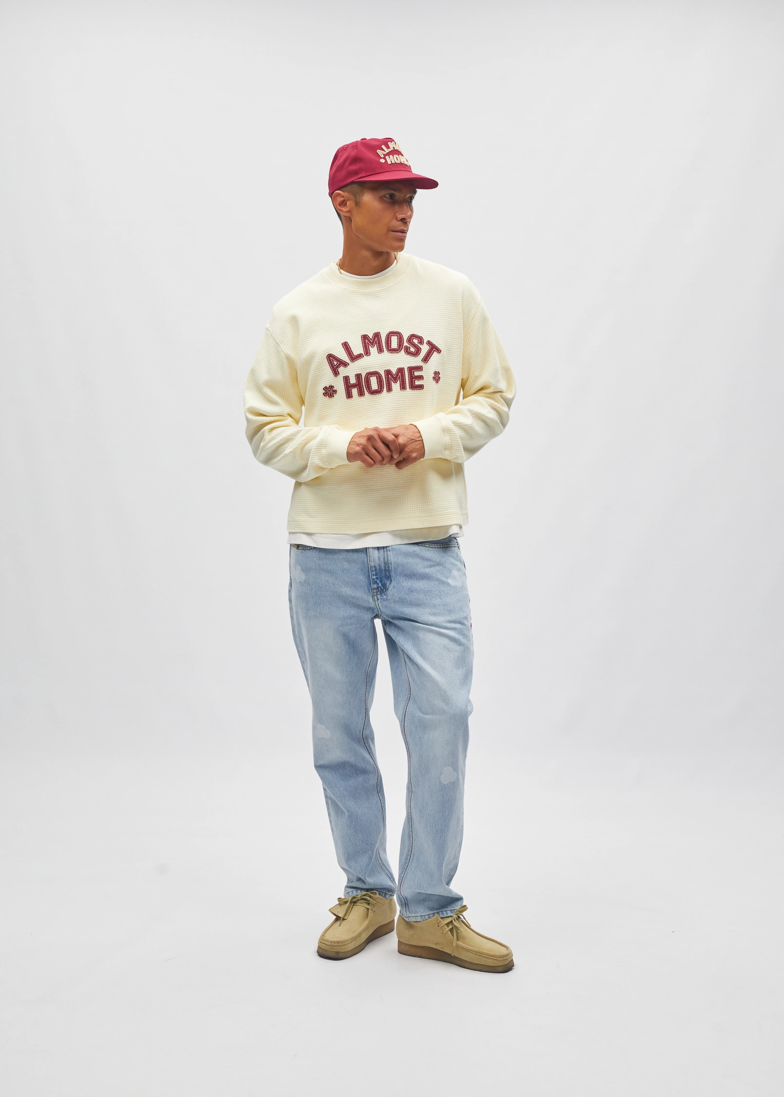 Cropped Waffle Longlseeve