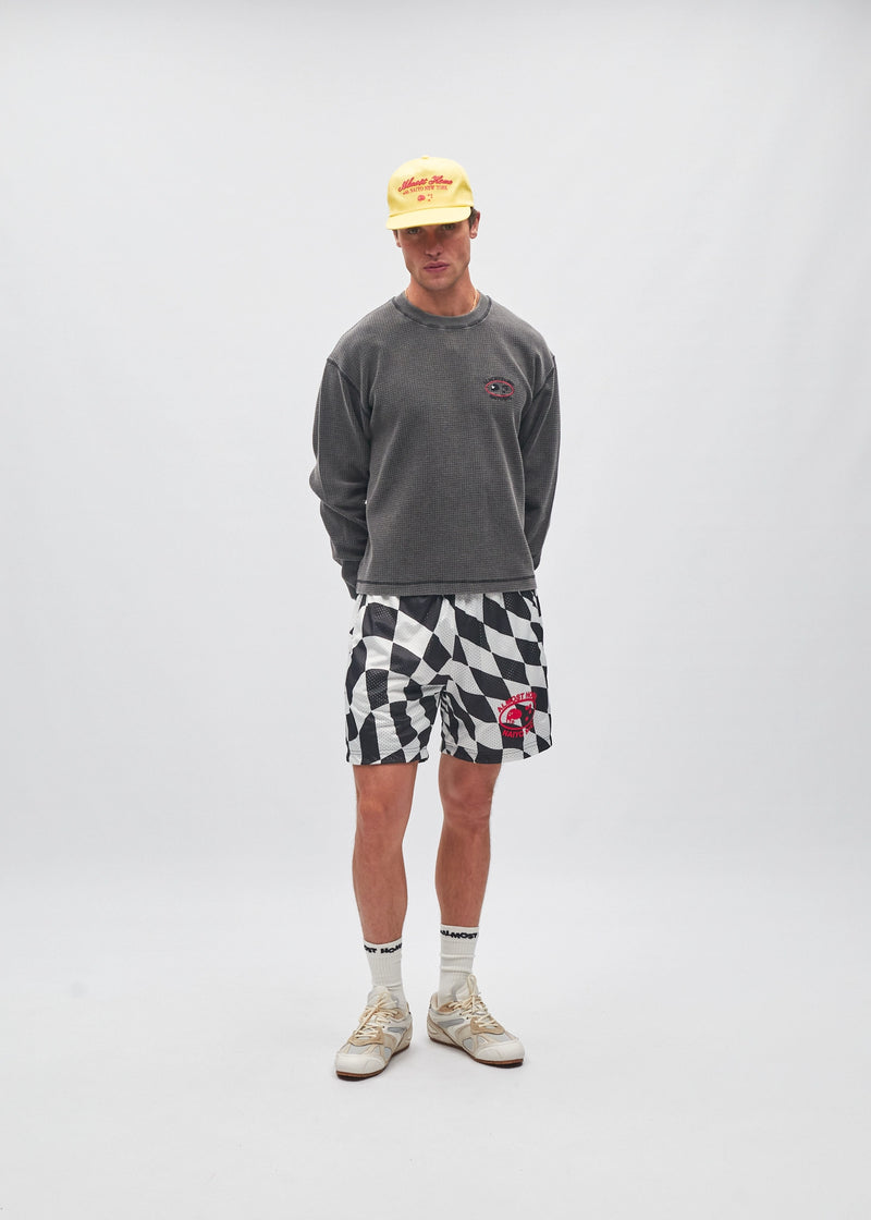 NAÏYO NYC x AH Cropped Waffle Longlseeve