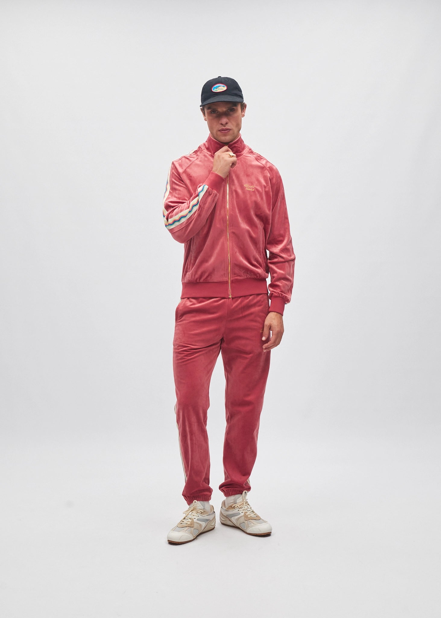 Velour Zipper Coral