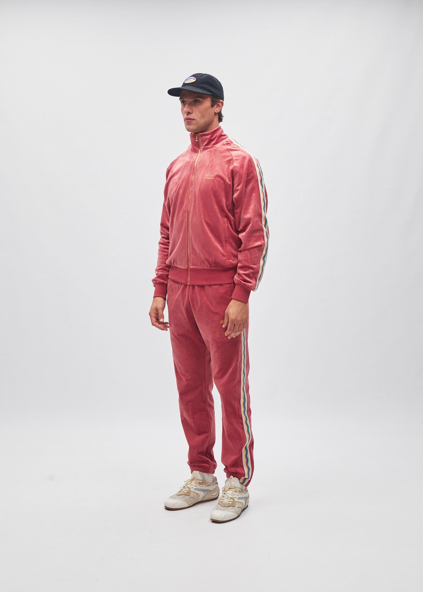 Velour Zipper Coral