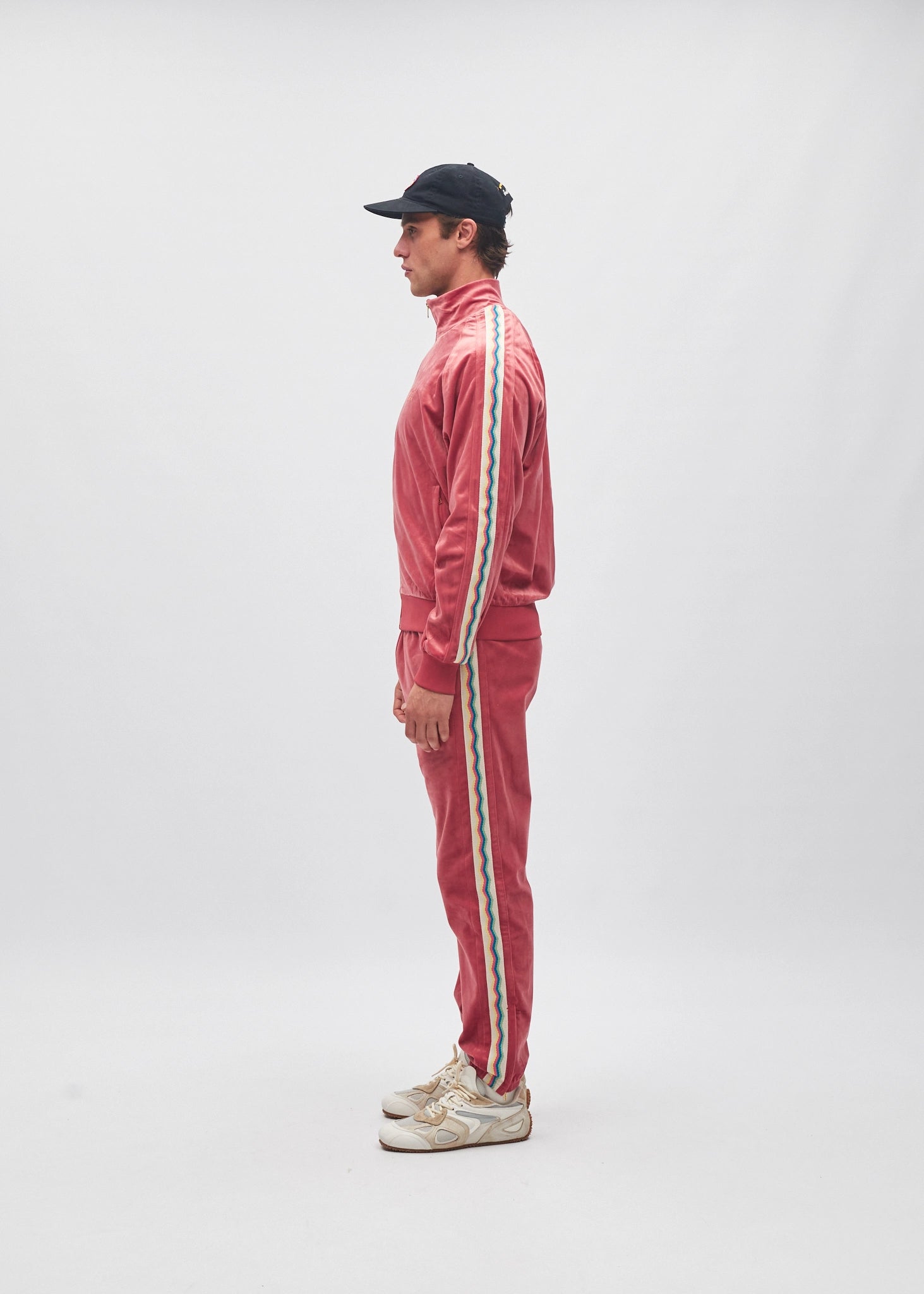Velour Zipper Coral