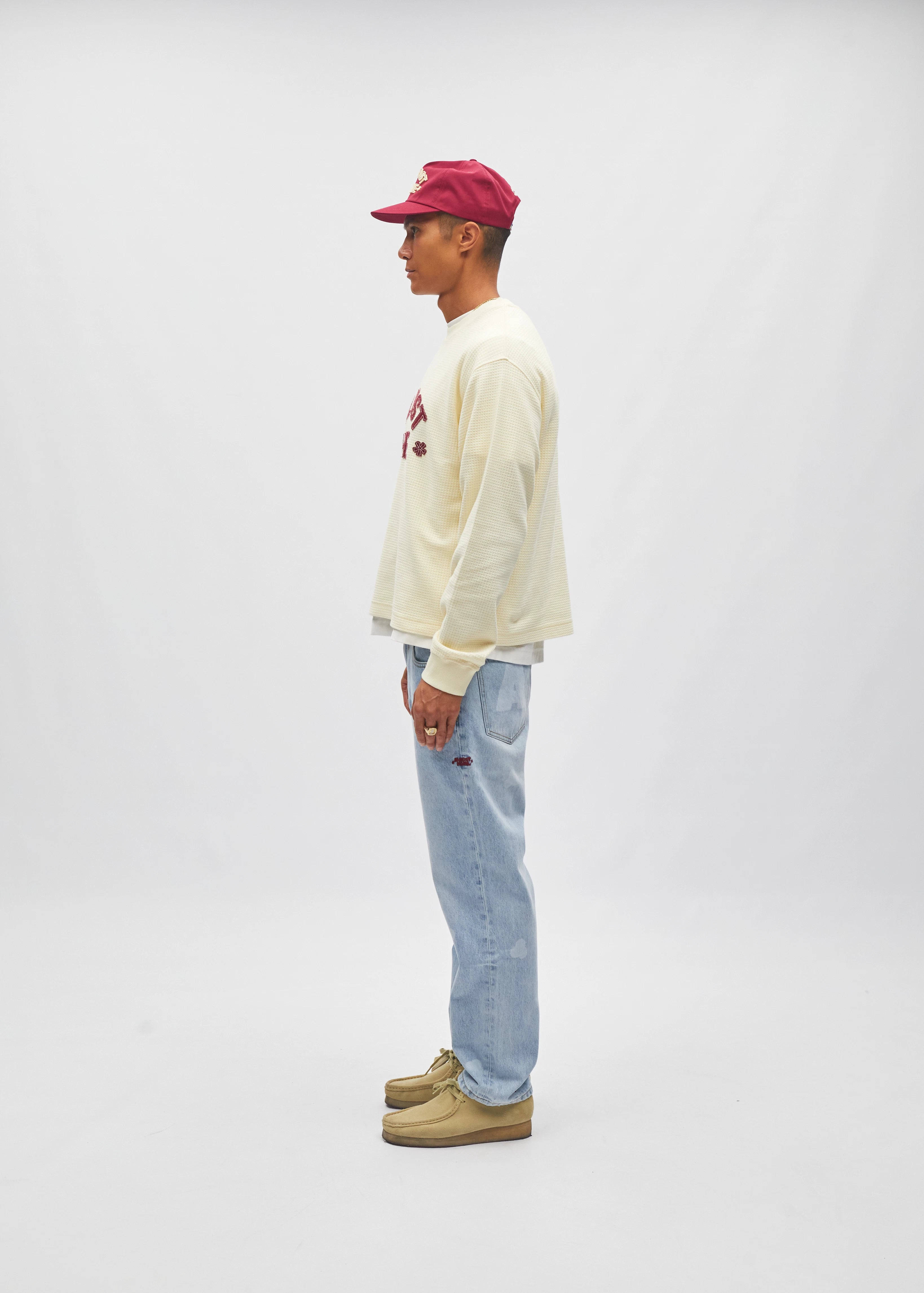 Cropped Waffle Longlseeve