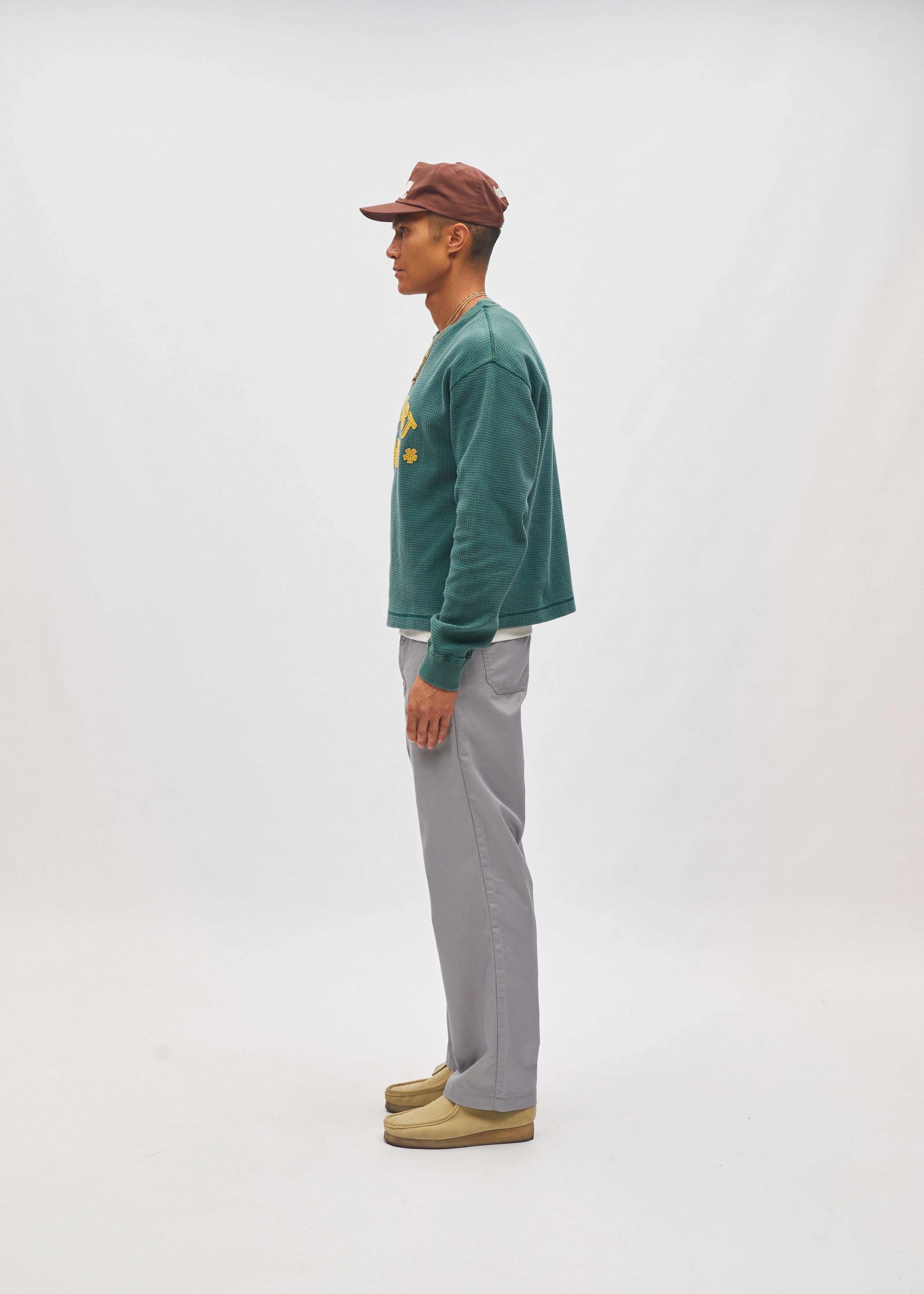 Cropped Waffle Longlseeve
